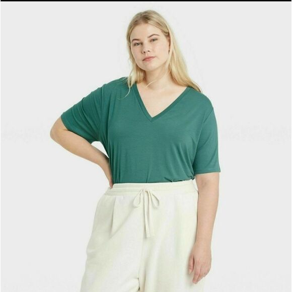 NWT A New Day VNeck Tee 1X - Picture 1 of 5